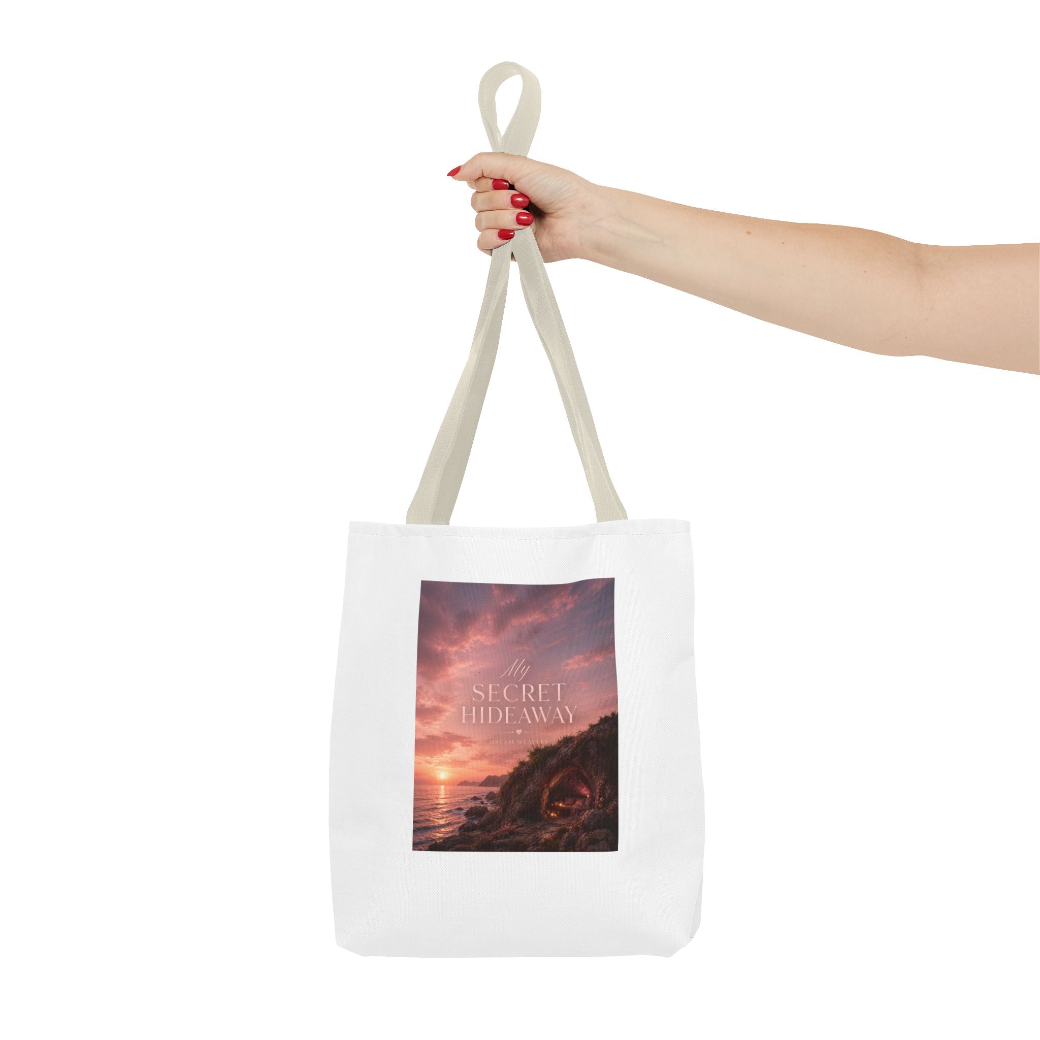 My Secret Hideaway Tote Bag — Sunset Beach AOP Carryall