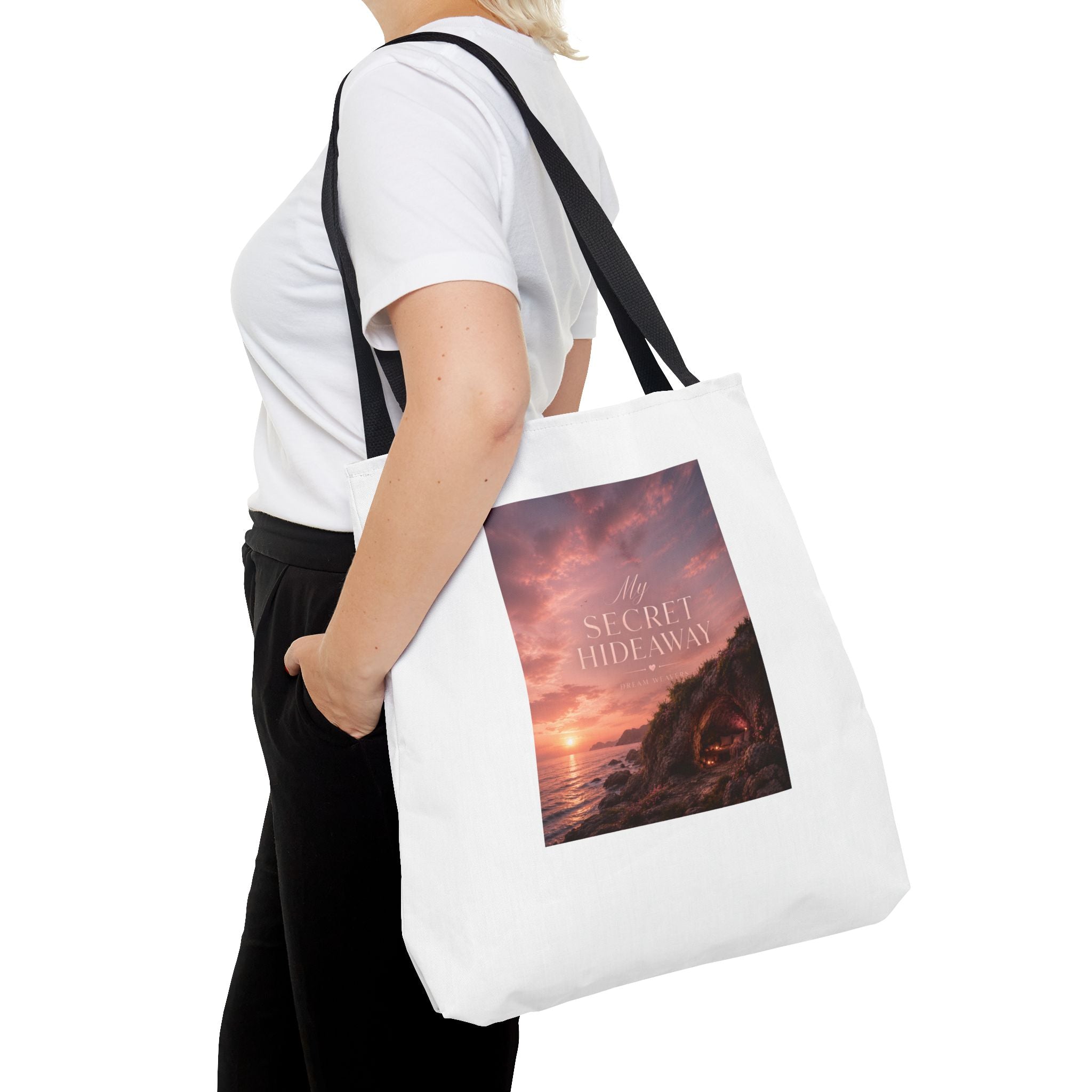 My Secret Hideaway Tote Bag — Sunset Beach AOP Carryall