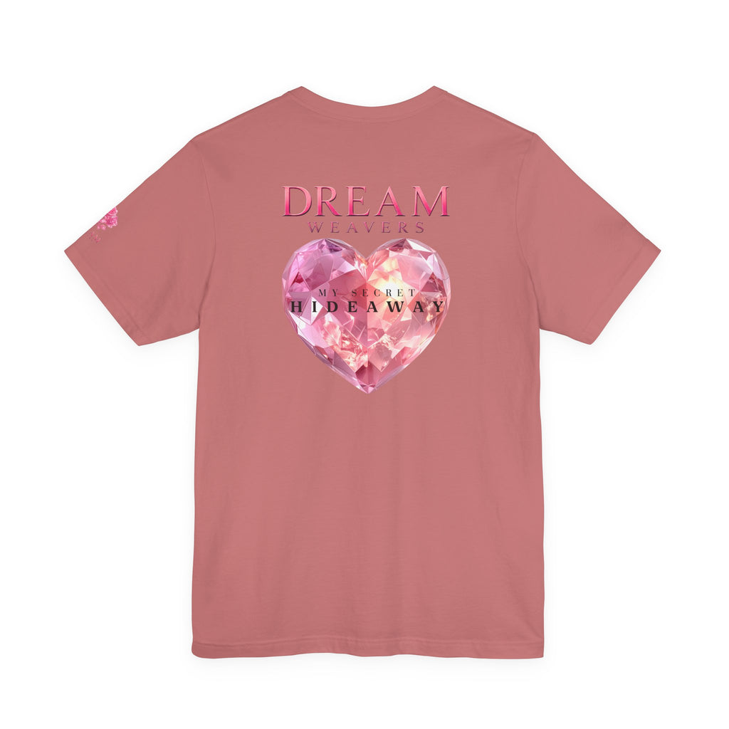 "My Secret Hideaway" - Heart and Roses Graphic T-Shirt
