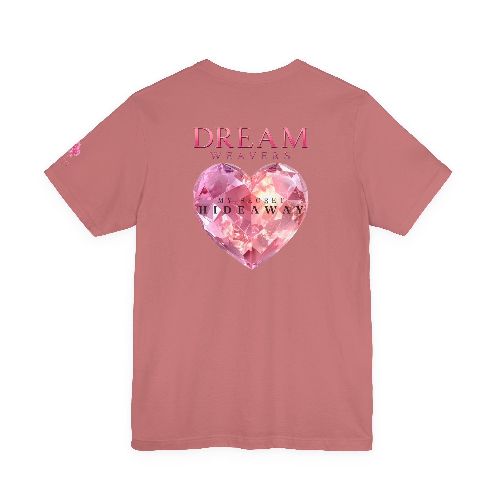 "My Secret Hideaway" - Heart and Roses Graphic T-Shirt