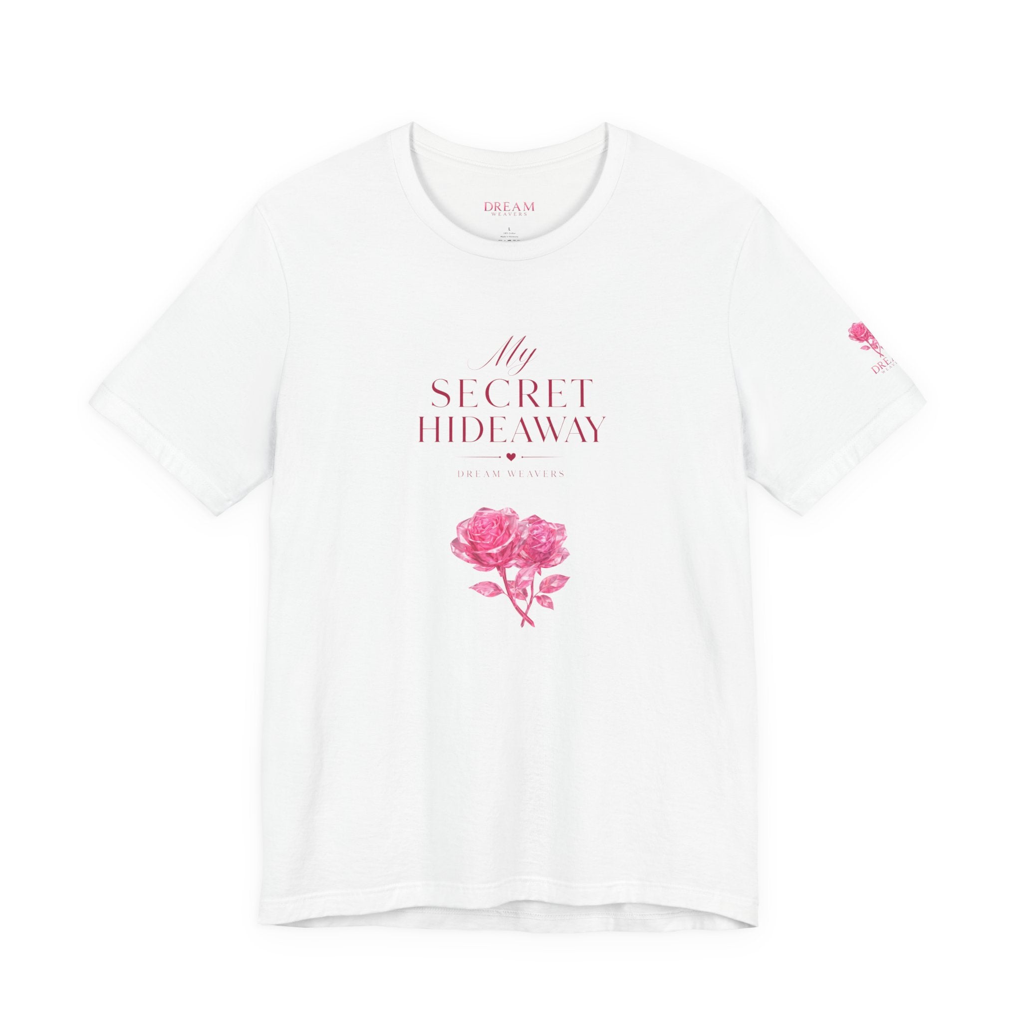 "My Secret Hideaway" - Heart and Roses Graphic T-Shirt