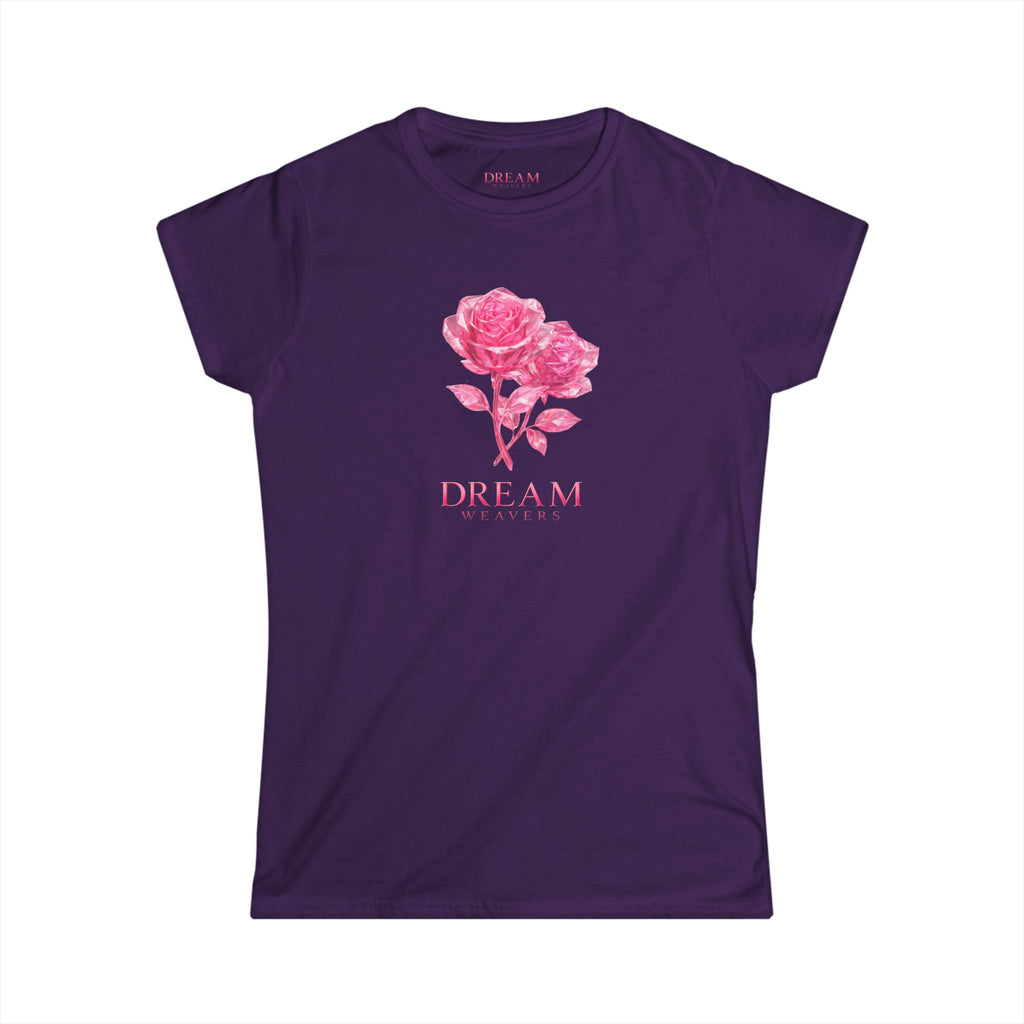 Dream Weavers Floral Tee — Women's Pink Rose Graphic T-Shirt