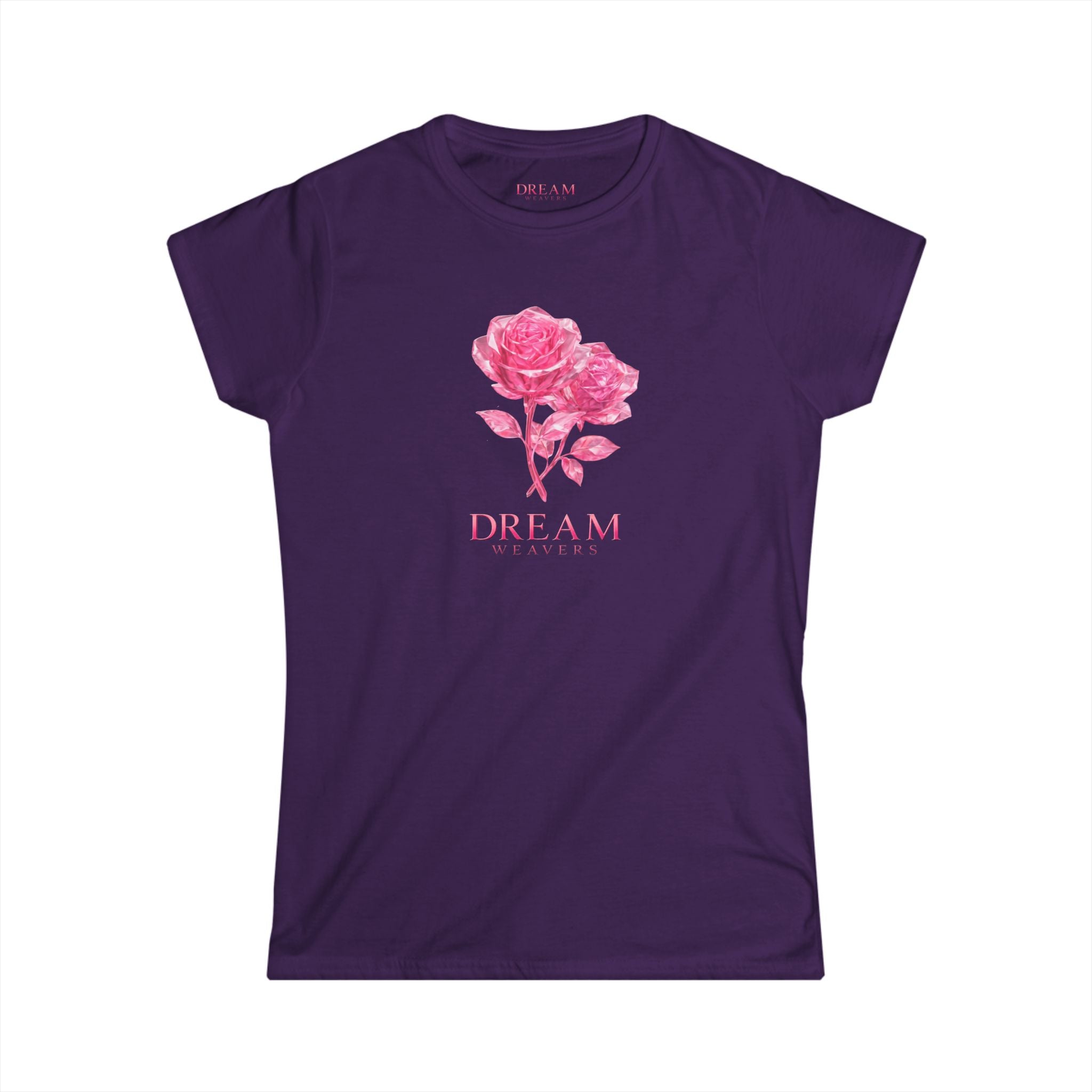Dream Weavers Floral Tee — Women's Pink Rose Graphic T-Shirt