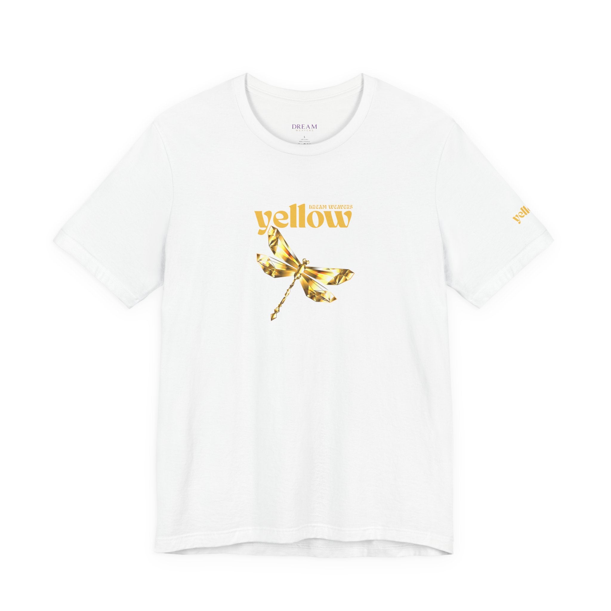 Yellow Dragonfly Tee — Golden Floral Dragonfly Graphic T-Shirt