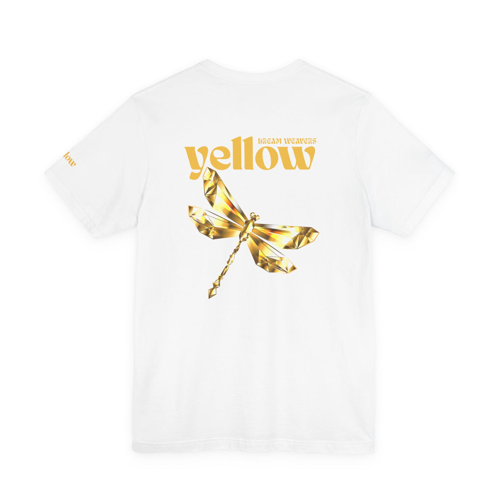 Yellow Dragonfly Tee — Golden Floral Dragonfly Graphic T-Shirt