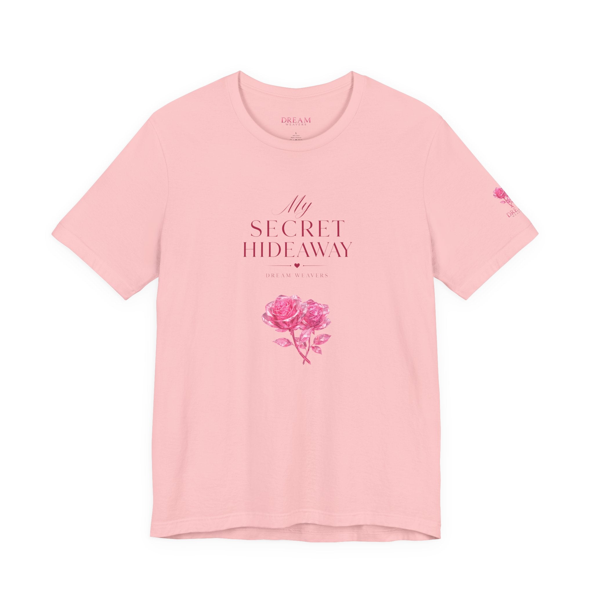 "My Secret Hideaway" - Heart and Roses Graphic T-Shirt