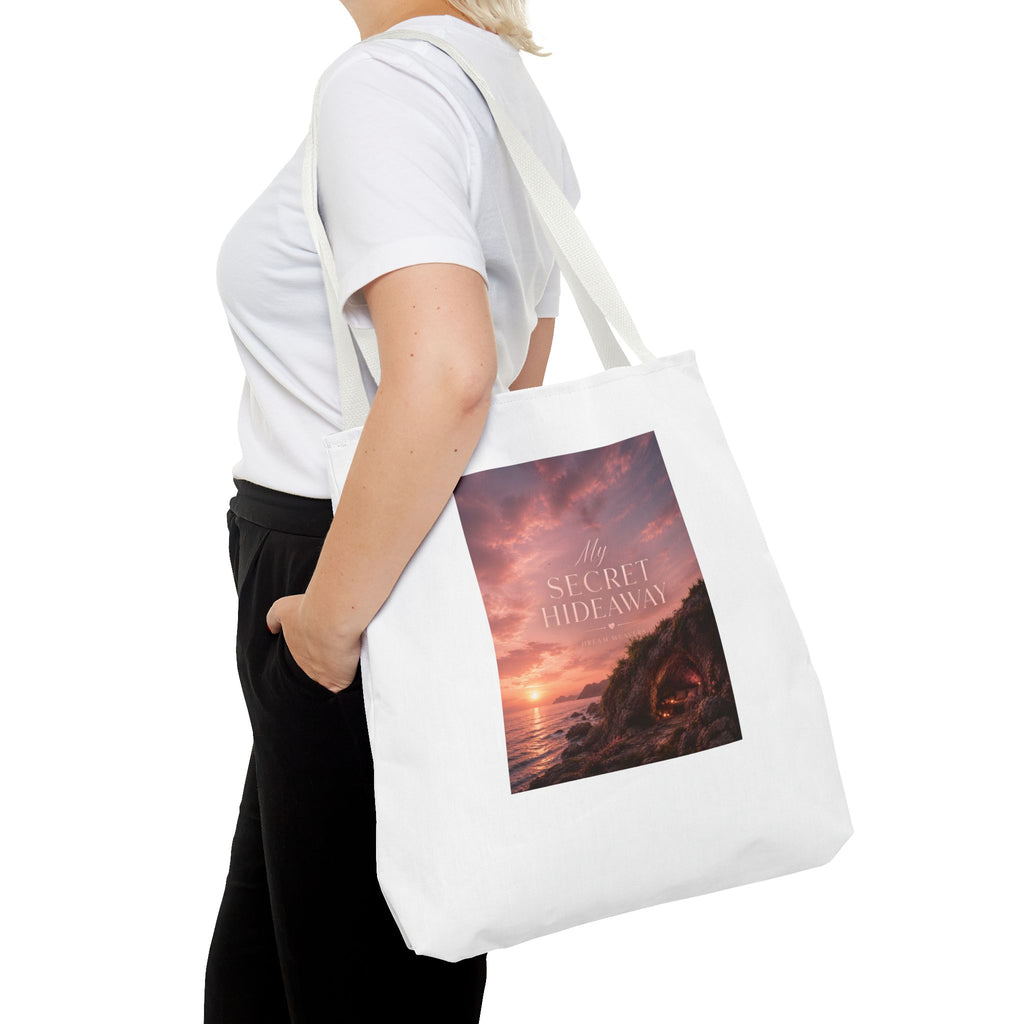 My Secret Hideaway Tote Bag — Sunset Beach AOP Carryall