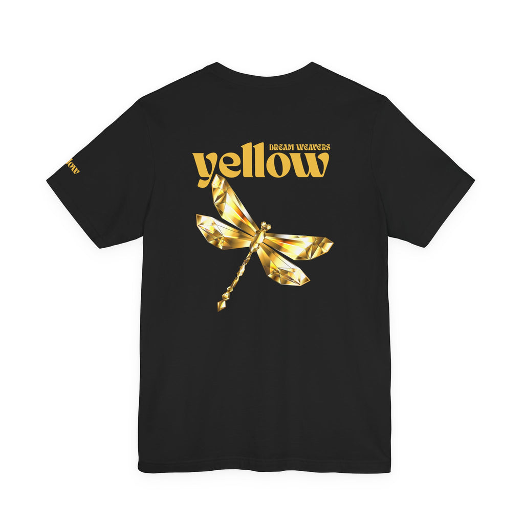 Yellow Dragonfly Tee — Golden Floral Dragonfly Graphic T-Shirt