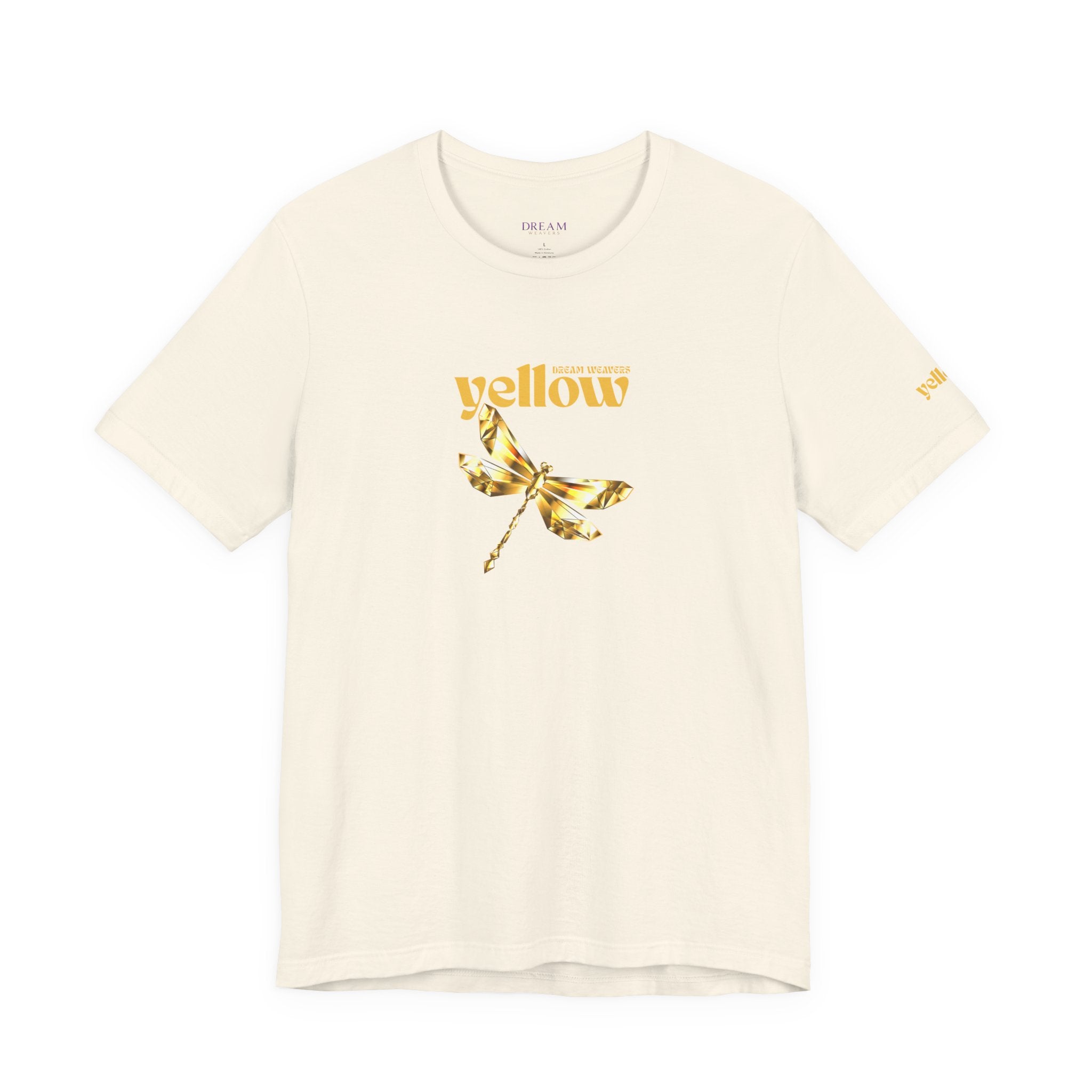 Yellow Dragonfly Tee — Golden Floral Dragonfly Graphic T-Shirt
