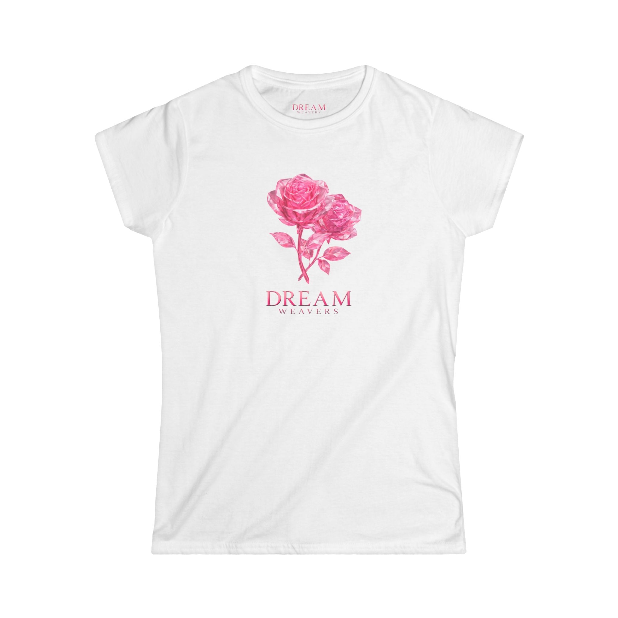 Dream Weavers Floral Tee — Women's Pink Rose Graphic T-Shirt