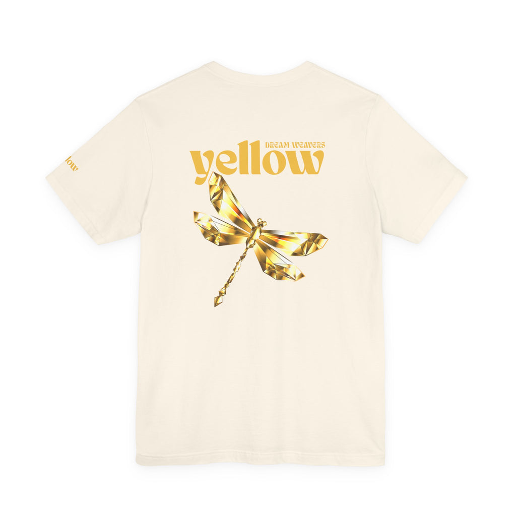 Yellow Dragonfly Tee — Golden Floral Dragonfly Graphic T-Shirt