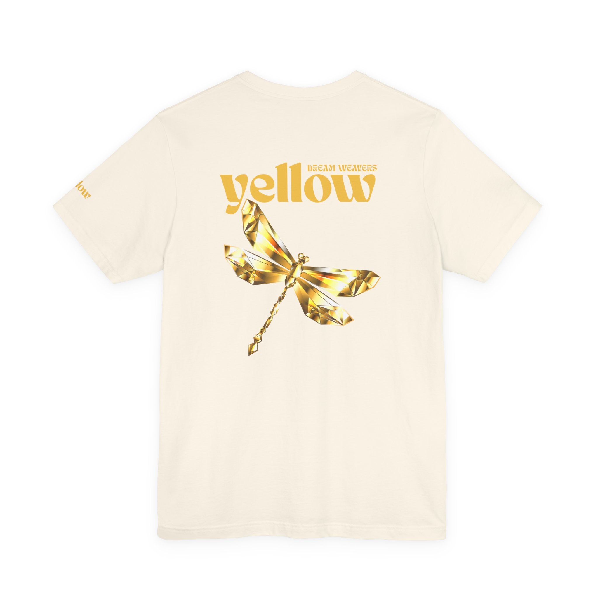 Yellow Dragonfly Tee — Golden Floral Dragonfly Graphic T-Shirt