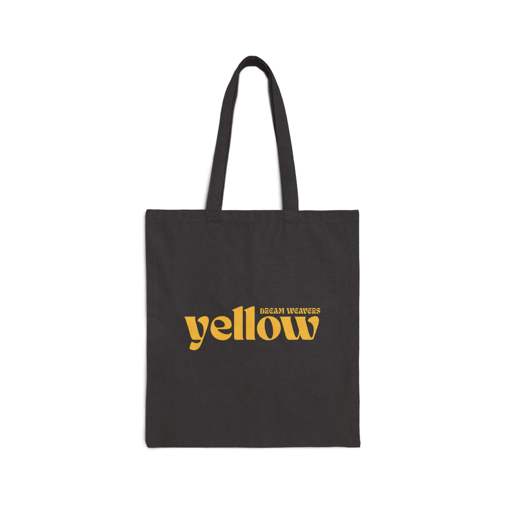 Yellow Dragonfly Canvas Tote — Floral Graphic Cotton Shopper Bag