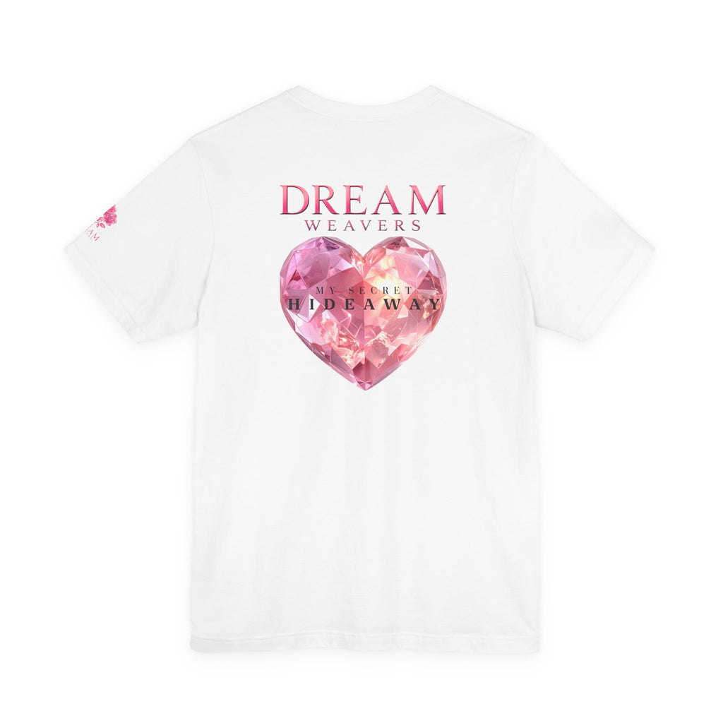 "My Secret Hideaway" - Heart and Roses Graphic T-Shirt