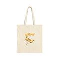 Yellow Dragonfly Canvas Tote — Floral Graphic Cotton Shopper Bag