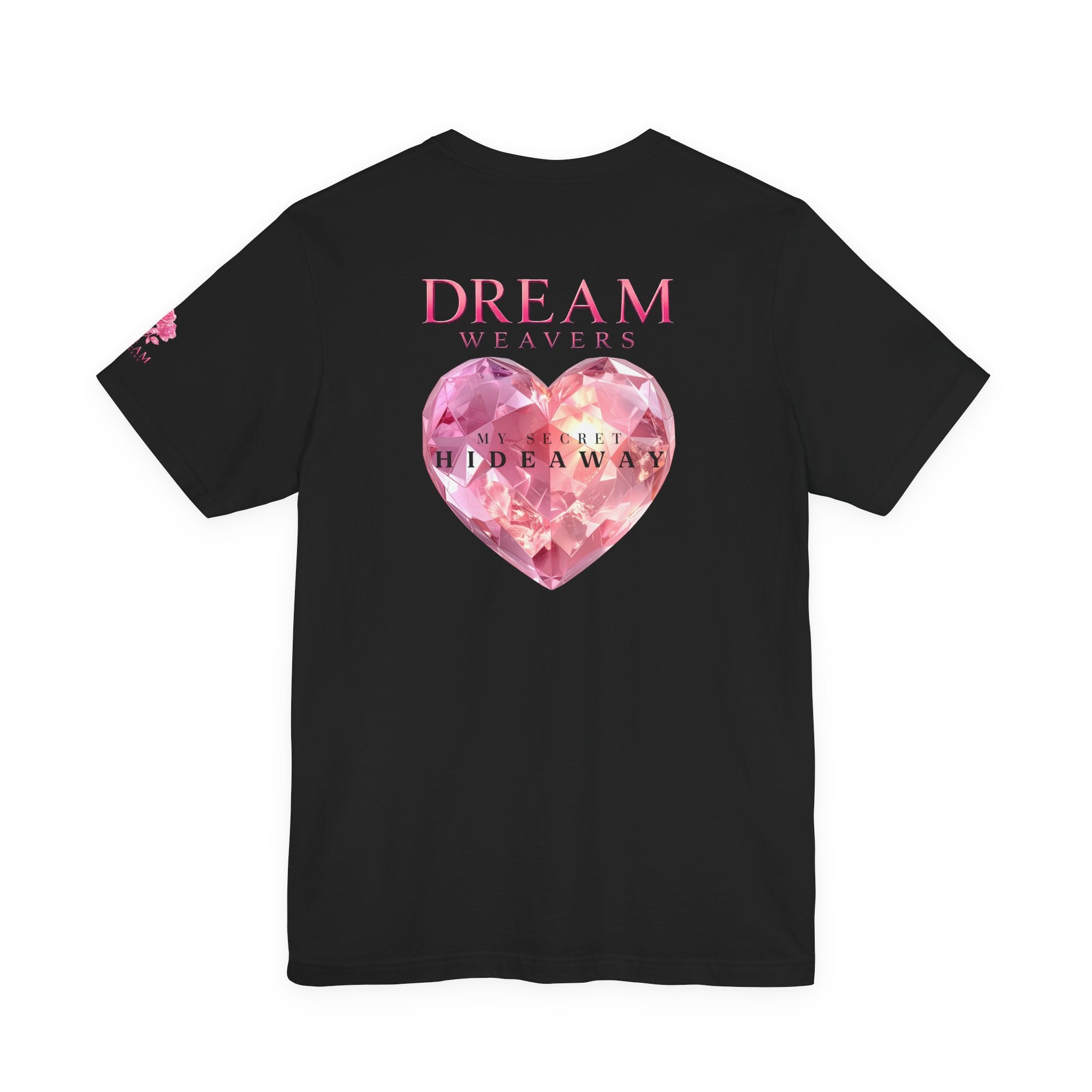 "My Secret Hideaway" - Heart and Roses Graphic T-Shirt