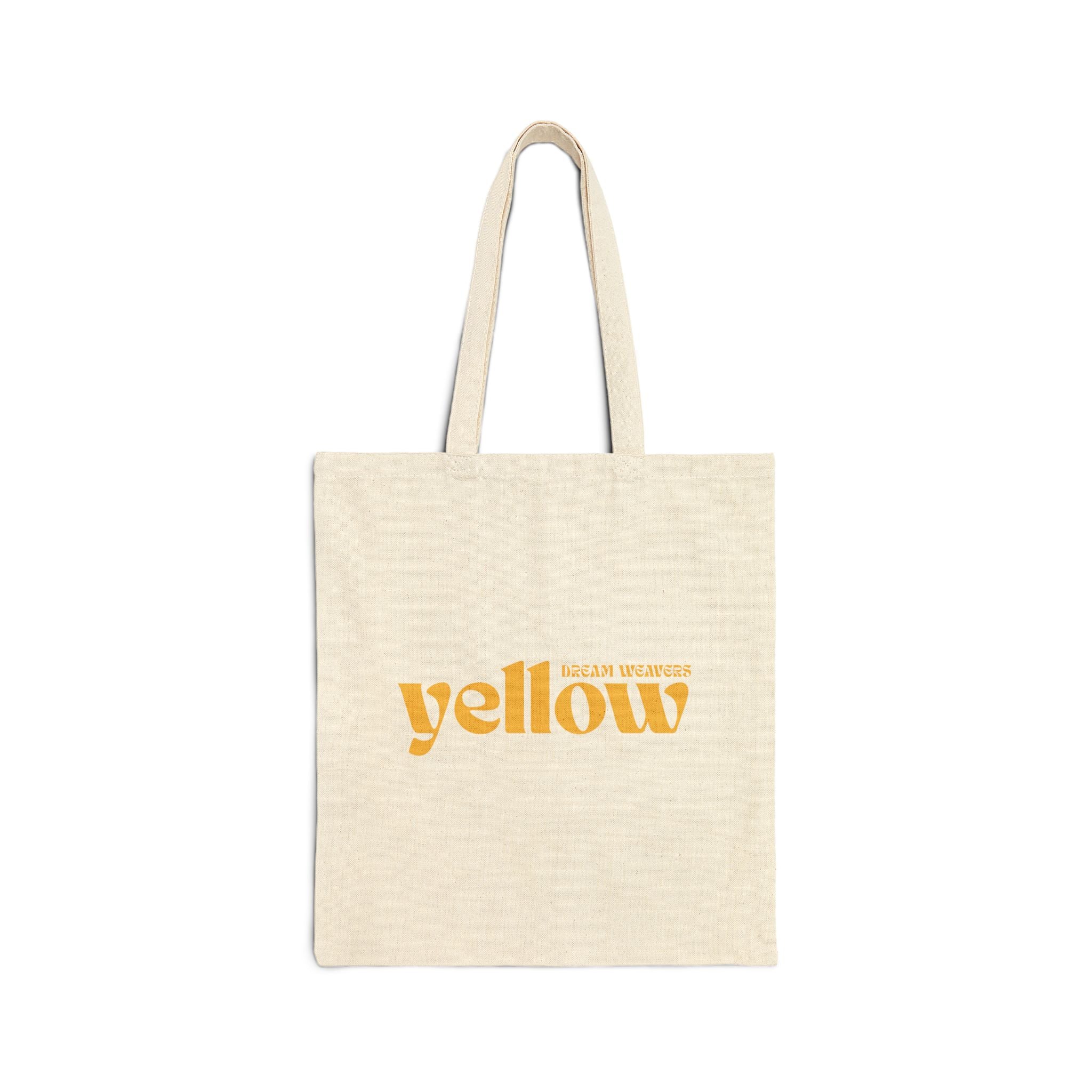 Yellow Dragonfly Canvas Tote — Floral Graphic Cotton Shopper Bag