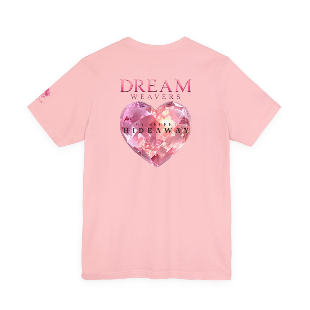 "My Secret Hideaway" - Heart and Roses Graphic T-Shirt