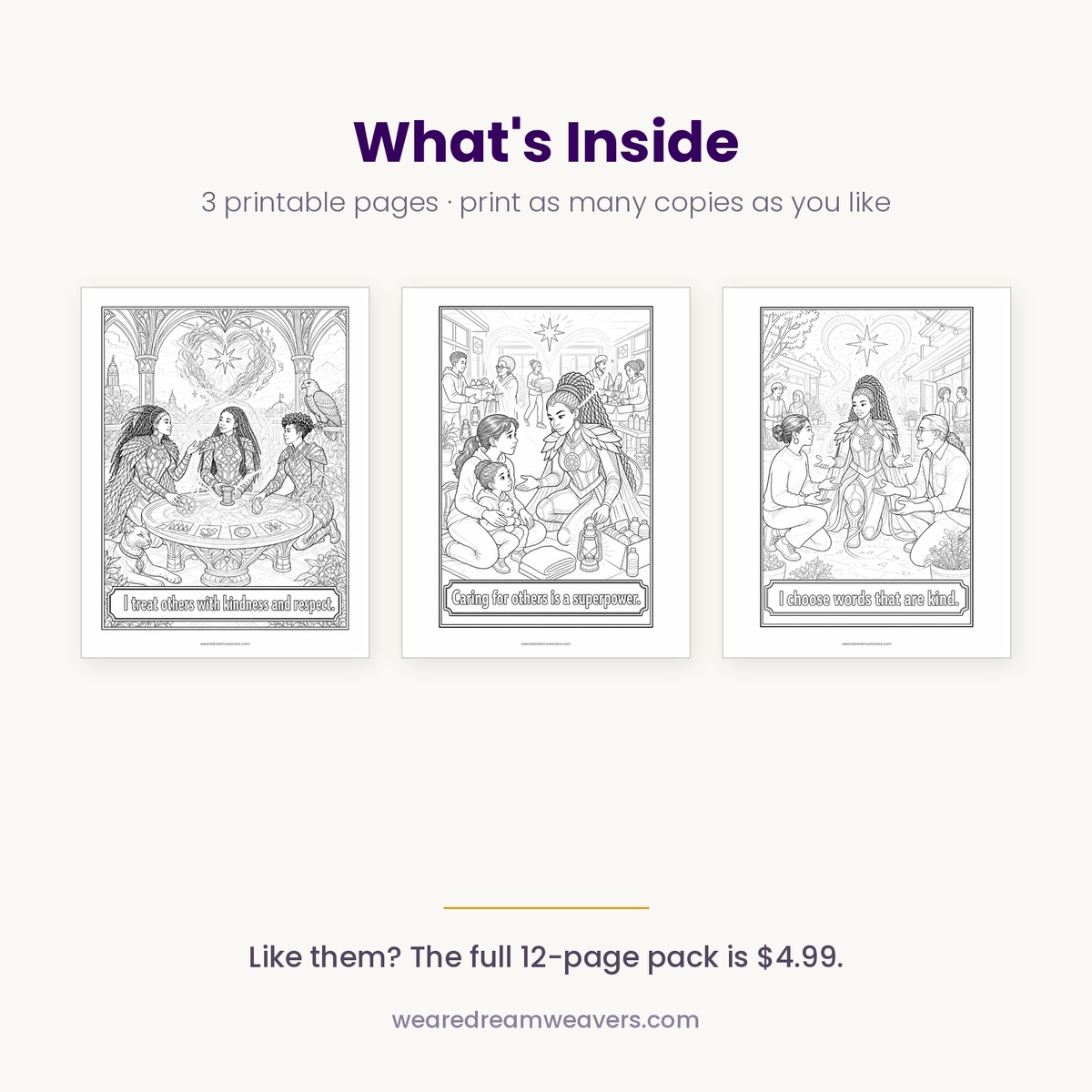 Free Sample - 3 Printable Coloring Pages