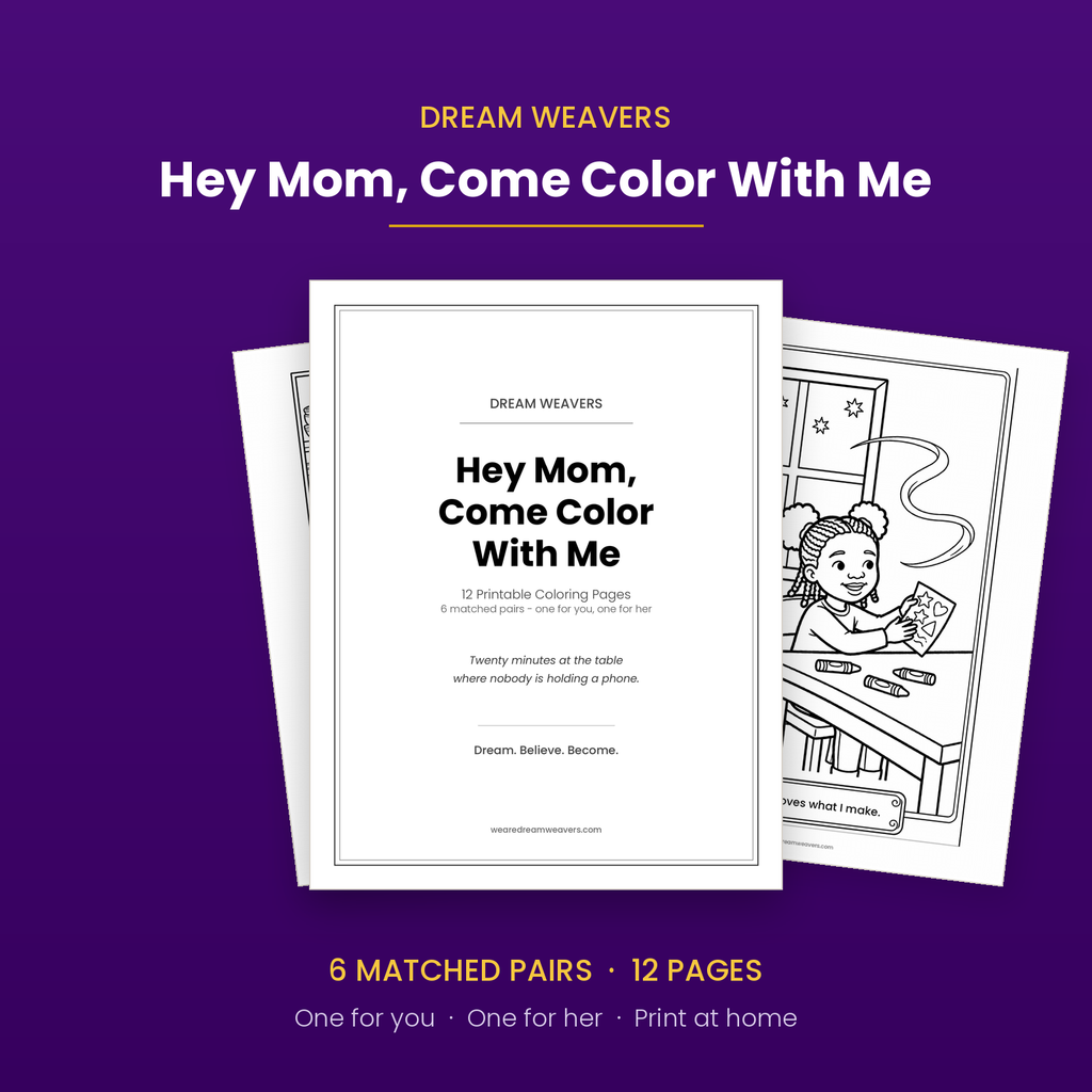Hey Mom, Come Color With Me - 12 Printable Companion Pages