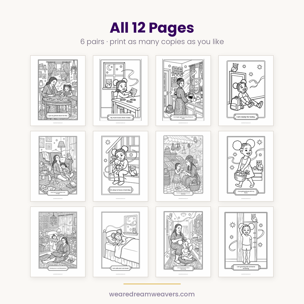 Hey Mom, Come Color With Me - 12 Printable Companion Pages