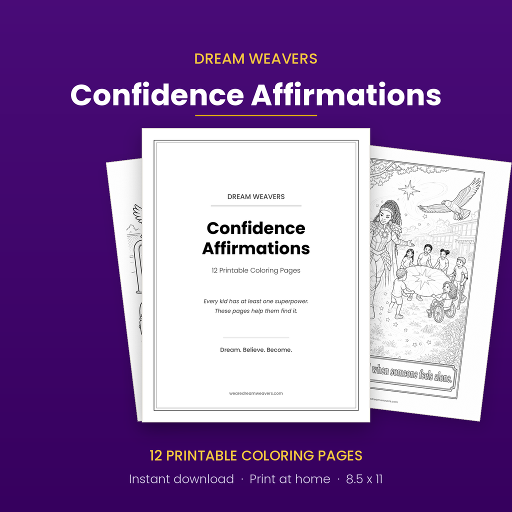 Confidence Affirmations Coloring Pack - 12 Printable Pages