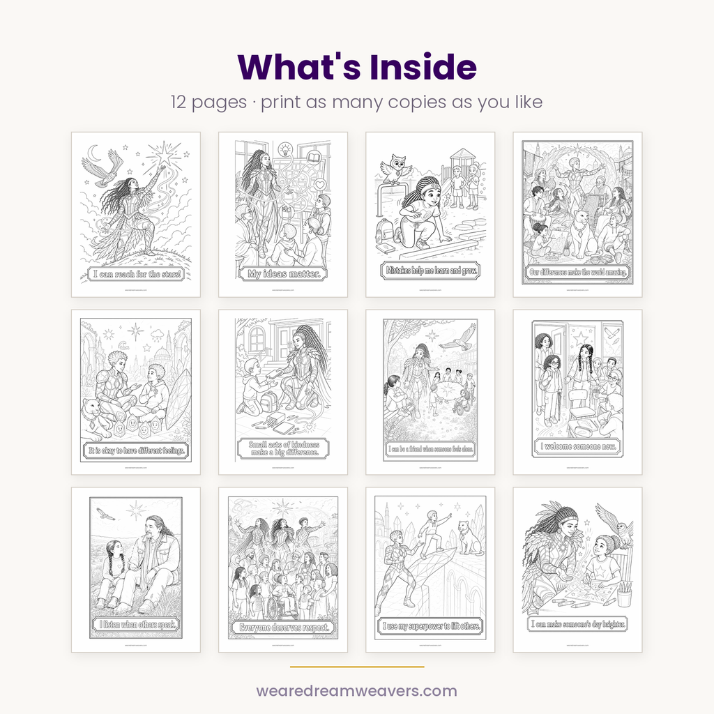 Confidence Affirmations Coloring Pack - 12 Printable Pages
