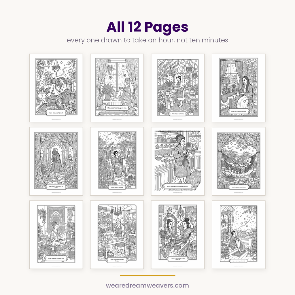 Stress Relief Coloring Pack for Women - 12 Printable Pages