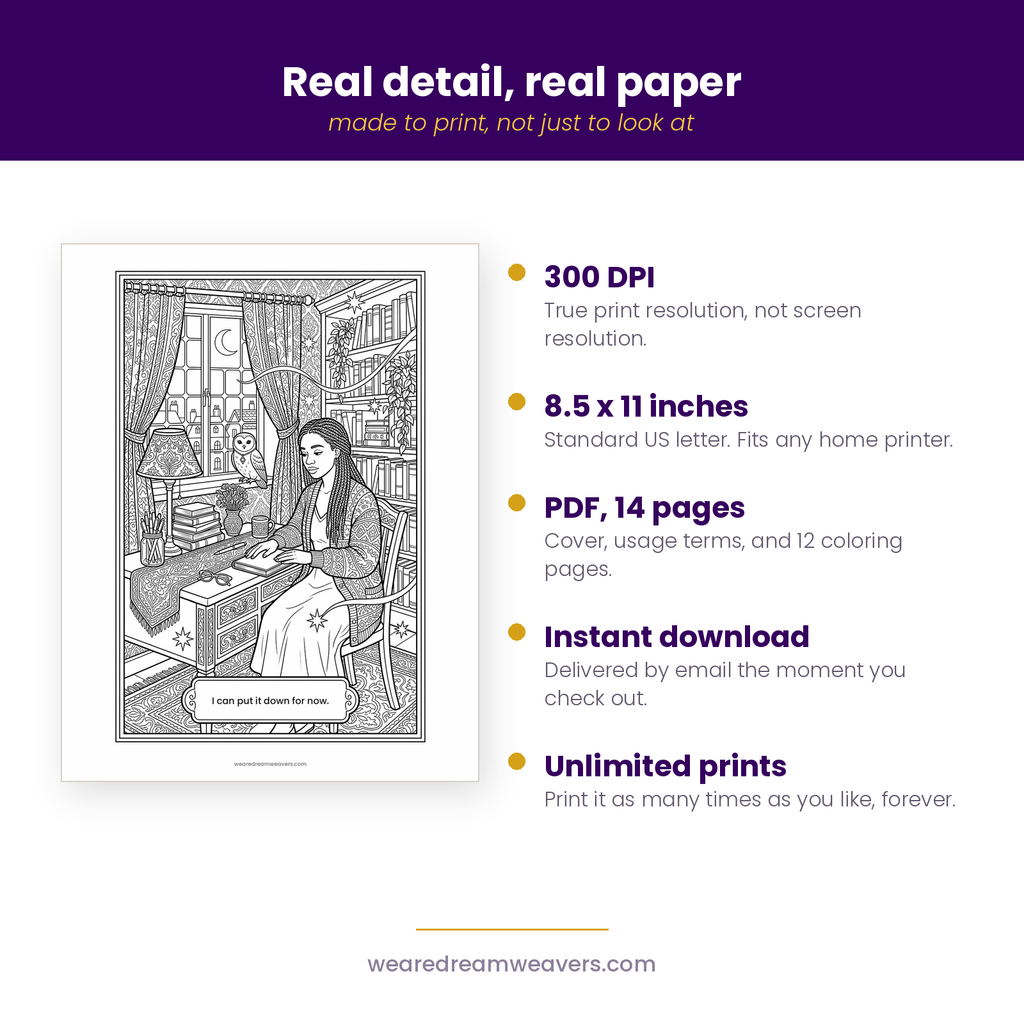 Stress Relief Coloring Pack for Women - 12 Printable Pages